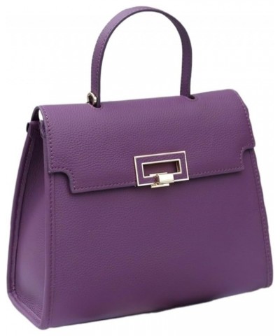 Cowhide Leather Ladies Shoulder Bag Office Lady Trapezoidal Handbag Female Fashion Messenger Crossbody Purple $48.39 Shoulder...