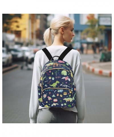 Dinosaurs Fashion Backpack Purse for Women Casual Daypack with Multi Pockets & Secured Zipper Ladies Shoulder Bag for Working...