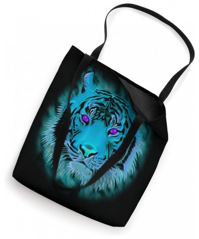 Blue tiger with purple gemstone eyes Tote Bag $16.24 Totes