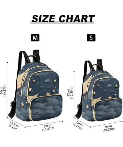 Women's Medium Fashion Backpack Cartoon Monn Stars Print Ladies Travel Daypack Aesthetic Shoulder Bag 10.2×5.1×12.5 IN $17.64...