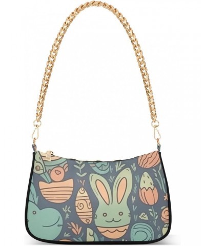 Crossbody Bags for Women Shoulder Purse Easter Eggs Bunnies Handbags Stylish Clutch Purse with Chain Strap $14.40 Shoulder Bags