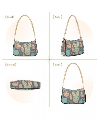 Crossbody Bags for Women Shoulder Purse Easter Eggs Bunnies Handbags Stylish Clutch Purse with Chain Strap $14.40 Shoulder Bags