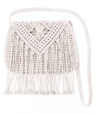 Van Caro Handwoven Cotton Straw Shoulder Bag Crochet Tassel Beach Bohemian Purse for Women 5736 Beige $11.42 Shoulder Bags