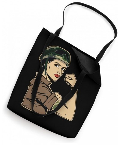 Female Veteran Soldier Rosie The Riveter Tote Bag $12.09 Totes