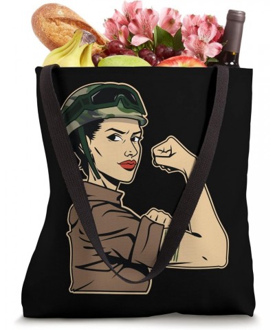 Female Veteran Soldier Rosie The Riveter Tote Bag $12.09 Totes