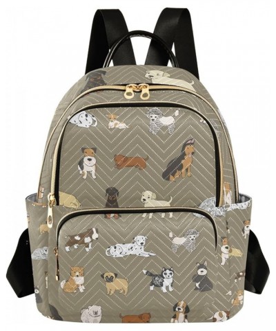 Women Backpack Cartoon Doodle Puppy Dog Pet Anti-Theft Travel Backpack with Luggage Belt Lightweight Handbag Lady Purse Roomy...