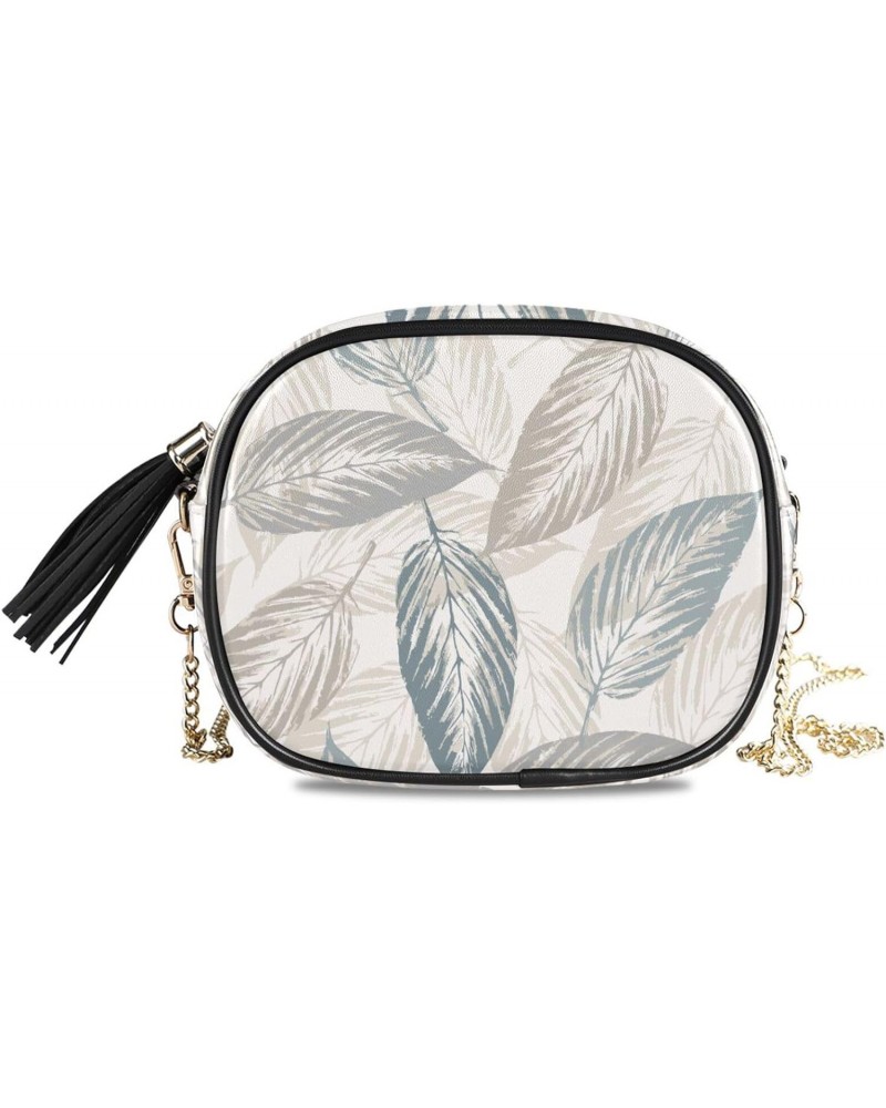 Women's Farmhouse Vintage Leaves White Crossbody Bag Fashion Purses Bag Cross Body Bag Shoulder Handbag with Adjustable Chain...