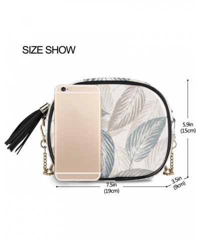 Women's Farmhouse Vintage Leaves White Crossbody Bag Fashion Purses Bag Cross Body Bag Shoulder Handbag with Adjustable Chain...