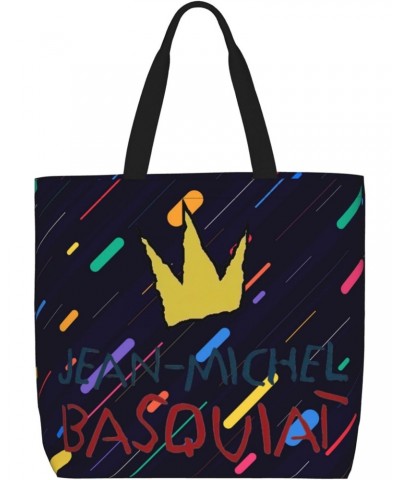 Jean Shirt Michel Artist Basquiat Women Tote Bag Large Capacity Shoulder Bags Casual Handbags Shopping Work Bag Grocery Bag $...