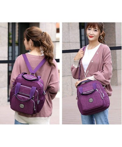 Women Backpacks Stylish Lightweight Outdoor Travel Anti-theft Rucksack Purple $12.90 Shoulder Bags