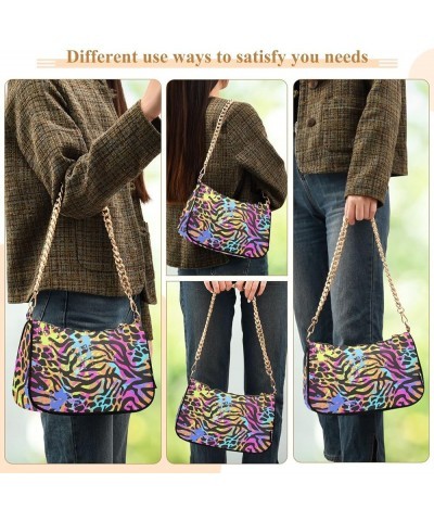 Leopard Shoulder Bag for Women Small Purse Chain Clutch Mini Purse with Chain Strap for Girl 11 $15.29 Satchels