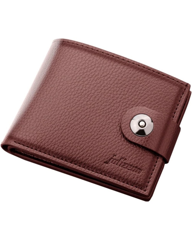 Fashion ID Short Wallet Solid Color Hasp Men Open Purse Multiple Card Slots Clutch Bag A22 5g Wallet (Brown, One Size) Brown ...