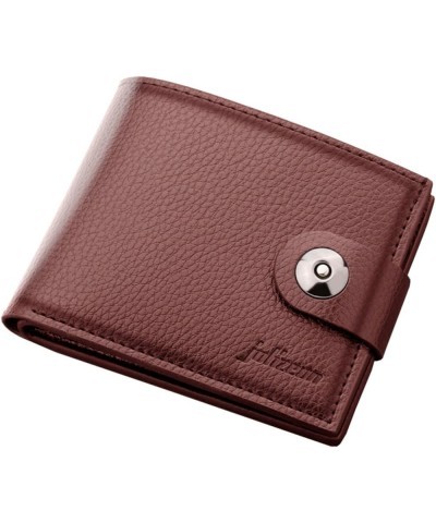 Fashion ID Short Wallet Solid Color Hasp Men Open Purse Multiple Card Slots Clutch Bag A22 5g Wallet (Brown, One Size) Brown ...