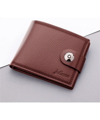 Fashion ID Short Wallet Solid Color Hasp Men Open Purse Multiple Card Slots Clutch Bag A22 5g Wallet (Brown, One Size) Brown ...