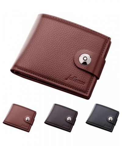 Fashion ID Short Wallet Solid Color Hasp Men Open Purse Multiple Card Slots Clutch Bag A22 5g Wallet (Brown, One Size) Brown ...