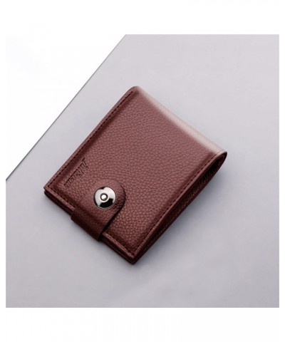 Fashion ID Short Wallet Solid Color Hasp Men Open Purse Multiple Card Slots Clutch Bag A22 5g Wallet (Brown, One Size) Brown ...