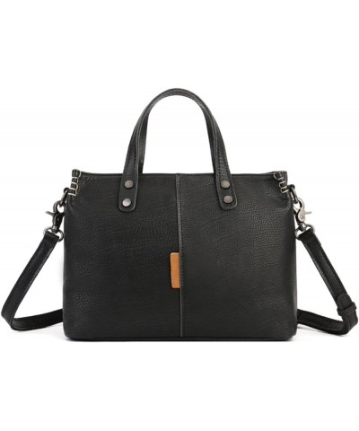 Women Genuine Leather Shoulder Bag Handbag Purse,Crossbody Bags Satchel for Women Top Handle Tote Travel Bag Black $37.24 Sat...