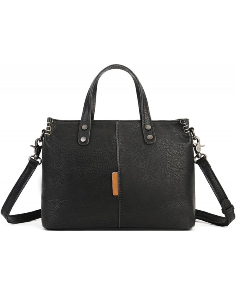 Women Genuine Leather Shoulder Bag Handbag Purse,Crossbody Bags Satchel for Women Top Handle Tote Travel Bag Black $37.24 Sat...