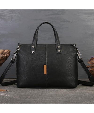 Women Genuine Leather Shoulder Bag Handbag Purse,Crossbody Bags Satchel for Women Top Handle Tote Travel Bag Black $37.24 Sat...