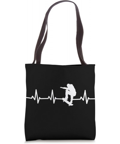 Skater Heartbeat Skateboarder Skateboard Enthusiast Tote Bag $12.57 Totes