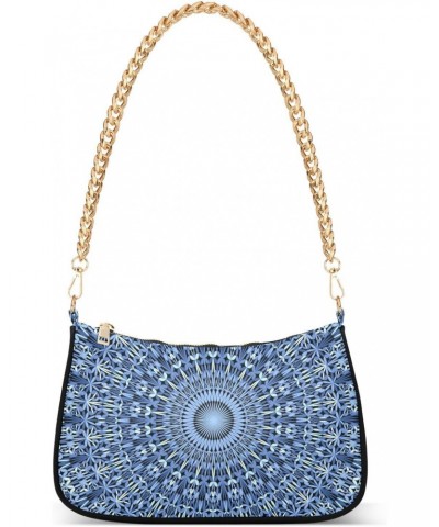 Blue Mandala Shoulder Bag for Women Clutch Purse Shoulder Handbag with Zipper Closure for Travel Gift Dumpling Bag $17.69 Sho...