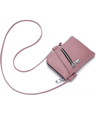 Genuine Leather Mobile Phone Cross Body Bags for Women Leisure Small Shoulder Bag Soft Mini Crossbody Bag (Brown) Purple $25....