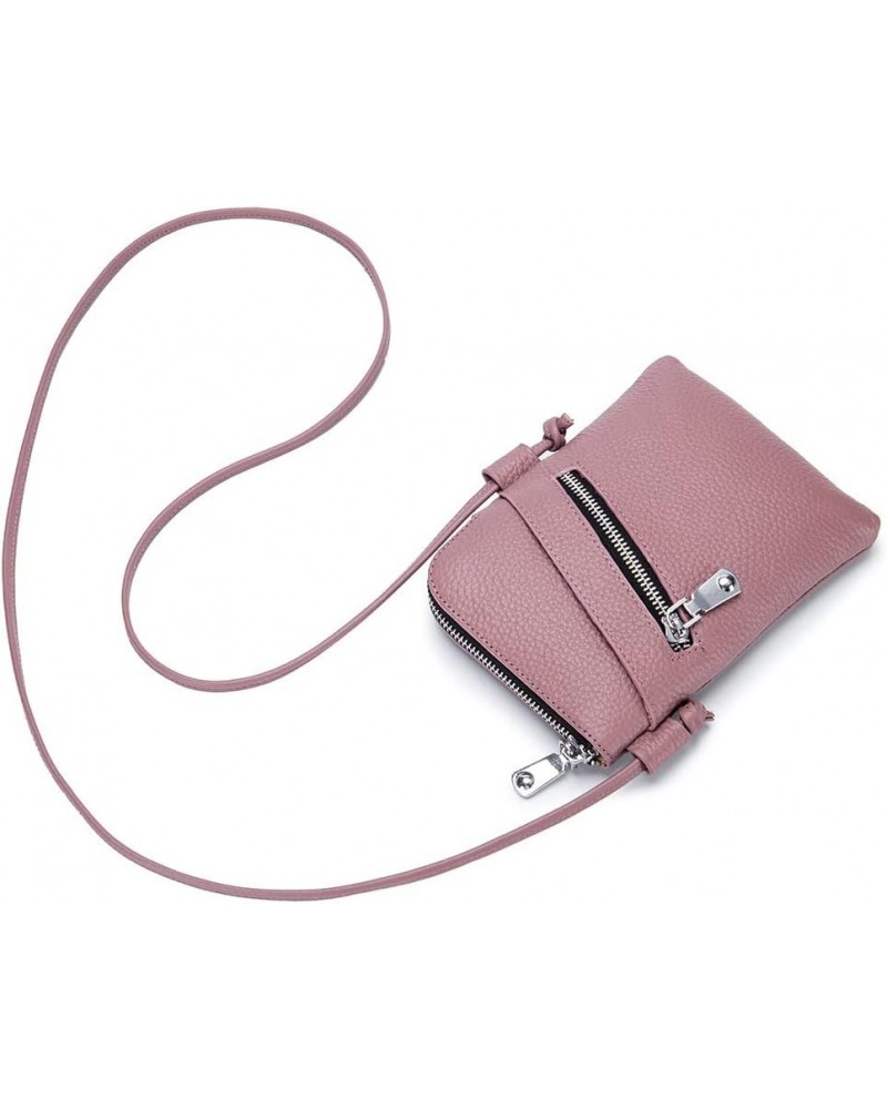 Genuine Leather Mobile Phone Cross Body Bags for Women Leisure Small Shoulder Bag Soft Mini Crossbody Bag (Brown) Purple $25....