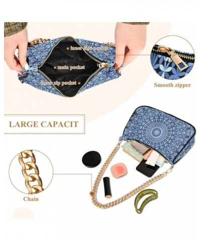 Blue Mandala Shoulder Bag for Women Clutch Purse Shoulder Handbag with Zipper Closure for Travel Gift Dumpling Bag $17.69 Sho...