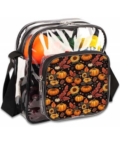 Autumn Pumpkin Sunflowers Stadium-Approved Clear Crossbody Bag with Colorful Print Design Autumn Pumpkin Sunflowers $14.57 Cr...