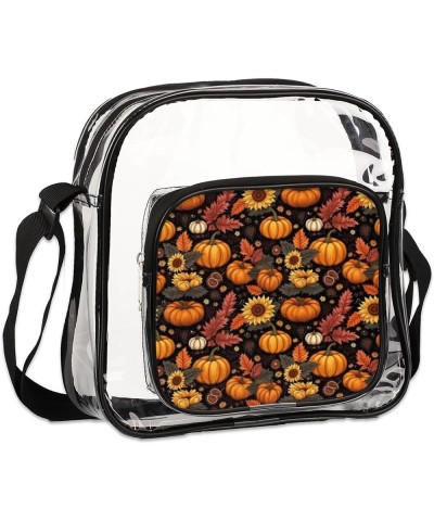 Autumn Pumpkin Sunflowers Stadium-Approved Clear Crossbody Bag with Colorful Print Design Autumn Pumpkin Sunflowers $14.57 Cr...