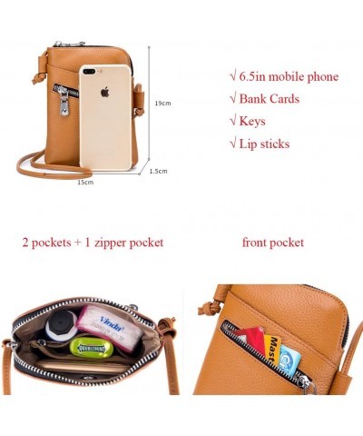 Genuine Leather Mobile Phone Cross Body Bags for Women Leisure Small Shoulder Bag Soft Mini Crossbody Bag (Brown) Purple $25....