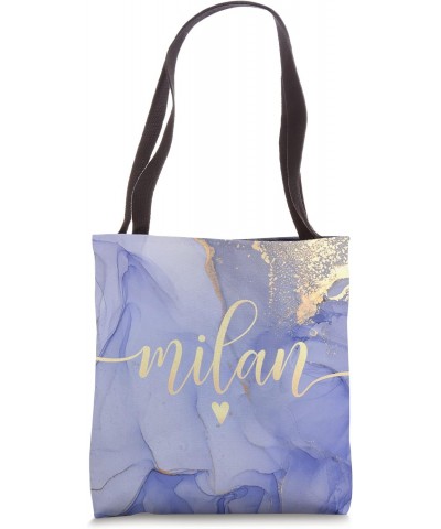 Milan Letter M Initial Cute Purple Personalized Tote Bag $15.36 Totes