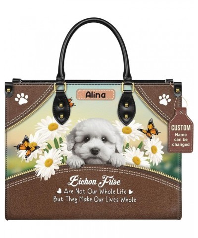 Personalized Bichon Frise Dog Handbags, Custom Name Dog Leather Bags, Purses, Shoulder Bag, Gift For Dog Mom Dog Lover Style ...