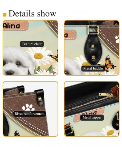 Personalized Bichon Frise Dog Handbags, Custom Name Dog Leather Bags, Purses, Shoulder Bag, Gift For Dog Mom Dog Lover Style ...