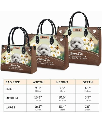 Personalized Bichon Frise Dog Handbags, Custom Name Dog Leather Bags, Purses, Shoulder Bag, Gift For Dog Mom Dog Lover Style ...