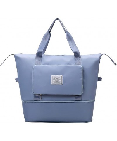 Large Capacity Folding Travel Bag Women's Dry and Wet Separation Sports Portable Shoulder Bag Waterproof Handbag Blue $11.20 ...