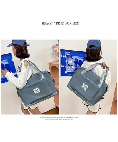 Large Capacity Folding Travel Bag Women's Dry and Wet Separation Sports Portable Shoulder Bag Waterproof Handbag Blue $11.20 ...