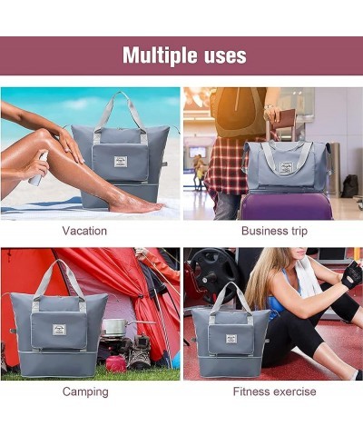 Large Capacity Folding Travel Bag Women's Dry and Wet Separation Sports Portable Shoulder Bag Waterproof Handbag Blue $11.20 ...