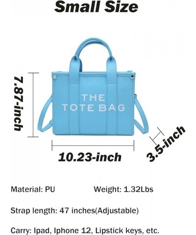 Tote Bags for Women, Leather Mini Tote Bag with Zipper, Shoulder/Crossbody/Handbag(11 * 8.26 * 4.3 in) Blue $16.00 Totes