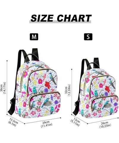 Spring Birds Mini Backpack Purse for Women, Exotic Tropical Floral Travel Backpack Fashion Backpack Handbag Shoulder Bag Smal...