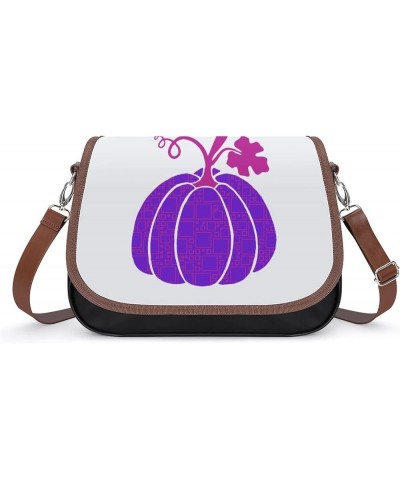 Printed Crossbody Bag Shoulder Bag PU Leather Women's Designer Satchels Pumpkin Leopard Color10 $23.50 Satchels