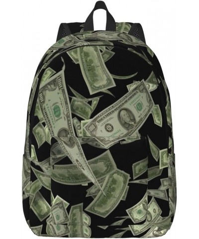 Dollar Sign Money Print Unisex Canvas Backpack Cute Backpack For Travel Sports Casual Aesthetic Backpack Black Medium $20.24 ...