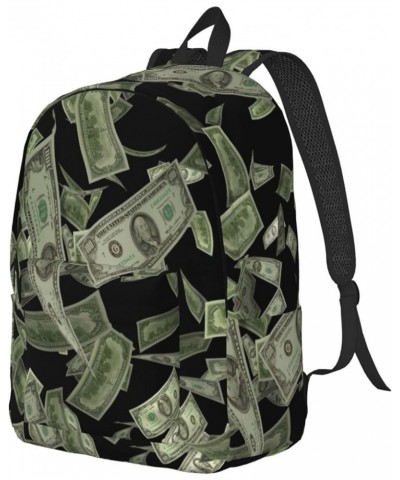 Dollar Sign Money Print Unisex Canvas Backpack Cute Backpack For Travel Sports Casual Aesthetic Backpack Black Medium $20.24 ...