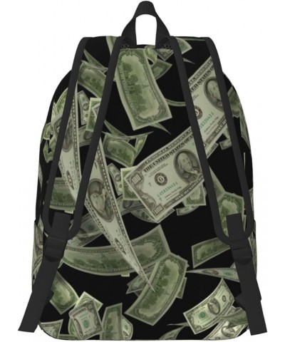 Dollar Sign Money Print Unisex Canvas Backpack Cute Backpack For Travel Sports Casual Aesthetic Backpack Black Medium $20.24 ...