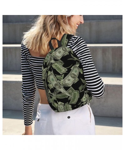 Dollar Sign Money Print Unisex Canvas Backpack Cute Backpack For Travel Sports Casual Aesthetic Backpack Black Medium $20.24 ...