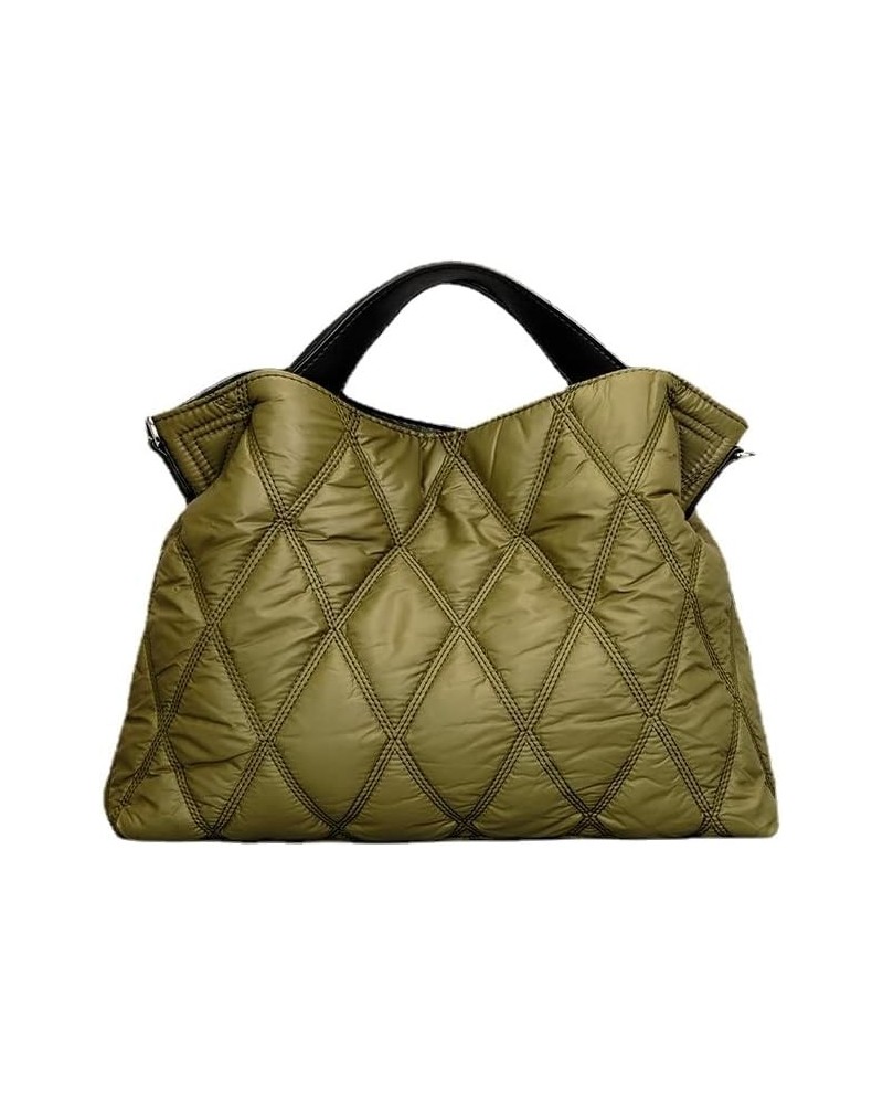 Puffer Tote Bag Quilted Crossbody Bag for Women Trendy Puffy Purse Messenger Handbags Down Padded Shoulder Bag Green $16.80 T...