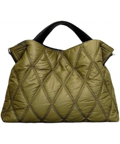 Puffer Tote Bag Quilted Crossbody Bag for Women Trendy Puffy Purse Messenger Handbags Down Padded Shoulder Bag Green $16.80 T...