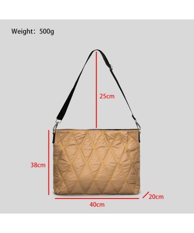 Puffer Tote Bag Quilted Crossbody Bag for Women Trendy Puffy Purse Messenger Handbags Down Padded Shoulder Bag Green $16.80 T...