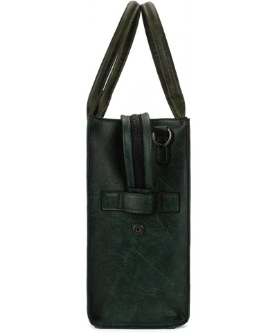 Wrangler Purse for Women Large Work Tote Bags with Strap Vintage Top-Handle Handbags E-dark Green $26.49 Handbags