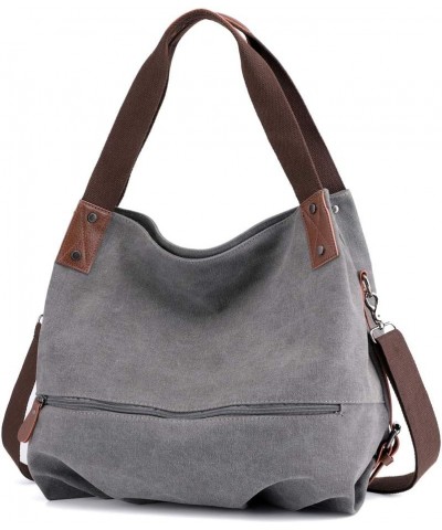 Women Hobo Bag Canvas Handbag and Purse Daily Shopper Shoulder bag for Christmas Grey $14.34 Totes